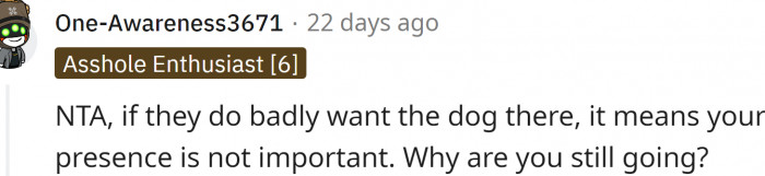 Is the dog more important?