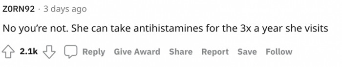 She can take antihistamines