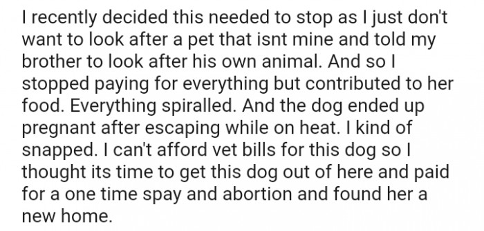 The dog ended up pregnant