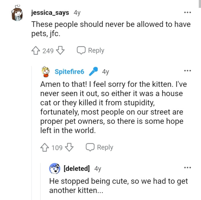 OP's neighbors should not be allowed to have pets