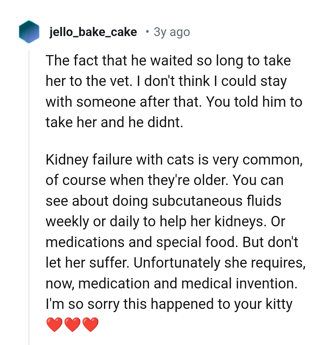 He failed to go to the vet