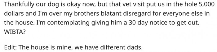 So, would be be wrong for throwing him out? Reddit responds.