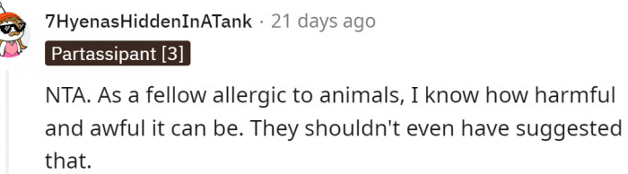 This Redditor understands OP because they are allergic too