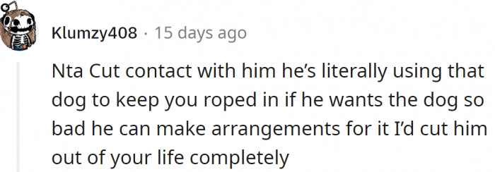 She needs to clear things up with her ex.