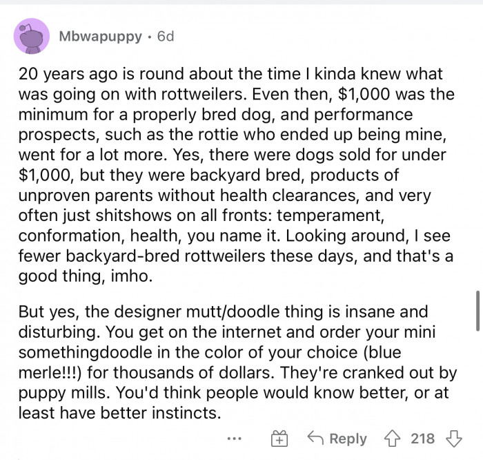 Well-bred dogs were expensive even back then. Maybe not as high as now, but still.