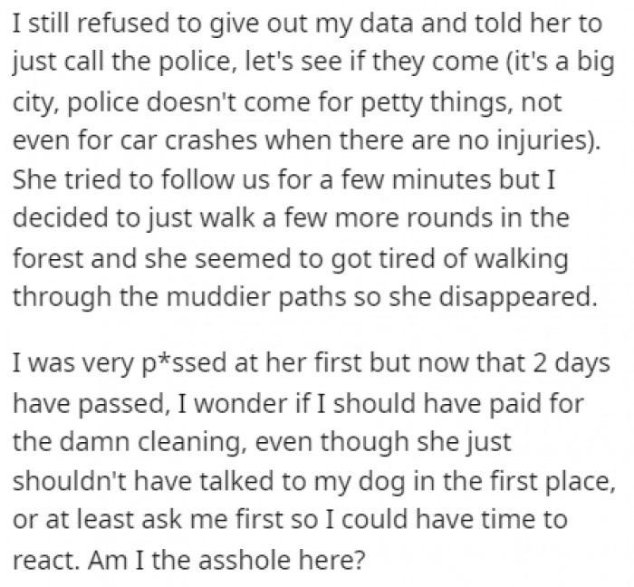 The lady tried to follow them around, but she got tired after a while and let them go their own way.