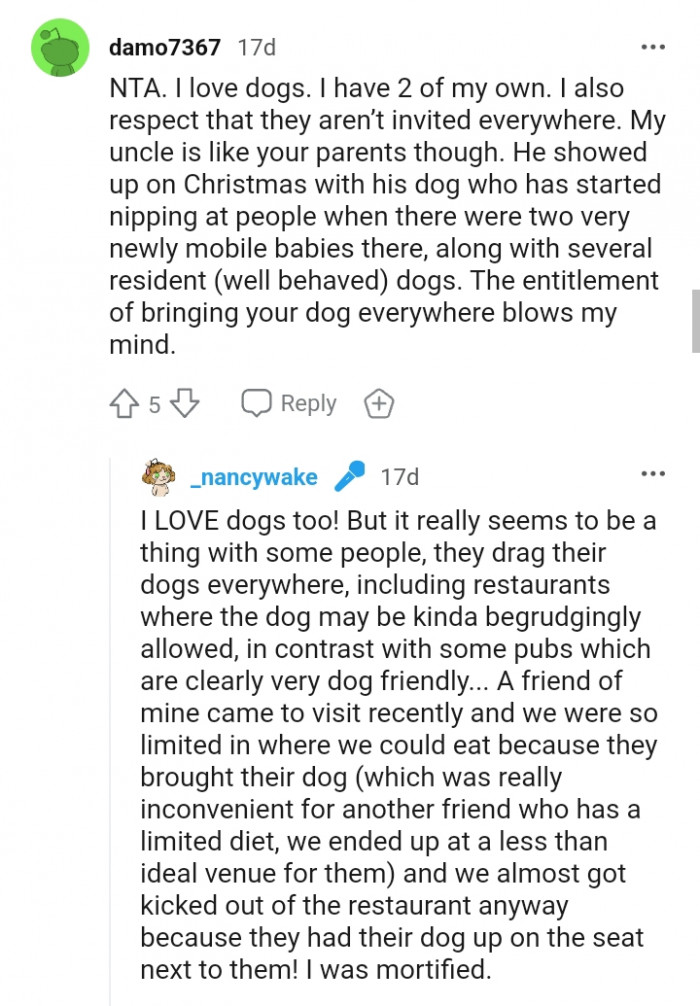 The entitlement of bringing your dog everywhere