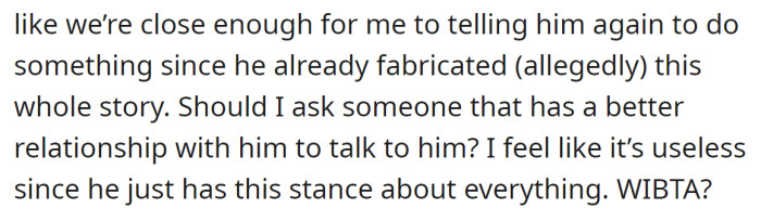 But she wasn't sure it was the right thing to do: