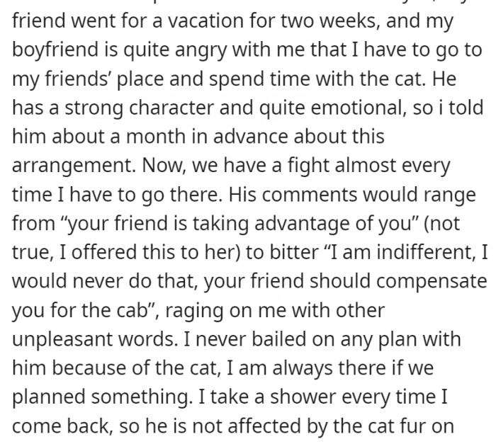 When an opportunity arose for her to care for her cat again, she took it