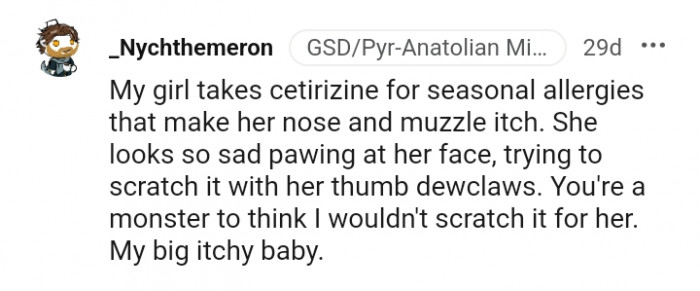 You're a monster if you don't scratch your dog