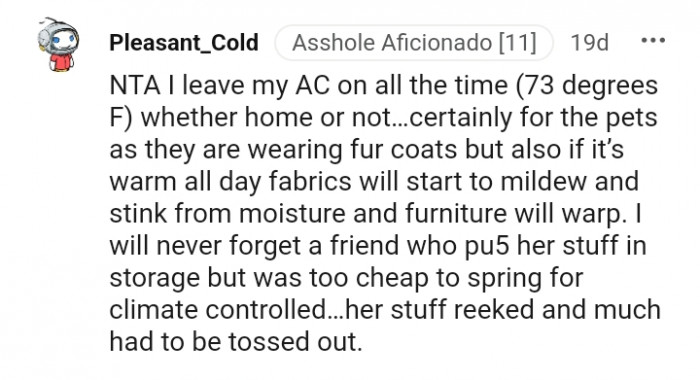 9. This Redditor leaves the AC on all the time