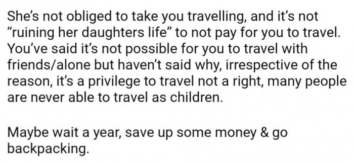 But OP was offered some practical advice