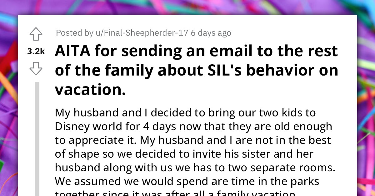 Redditor Gets Ripped Online After Seeking Validation For Assuming Her SIL Would Look After Her Kids During Their Family Trip