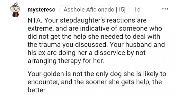 6. The sooner she gets help, the better