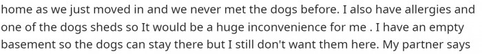 Then they go on to explain the reasons why they don't want the dogs to come.