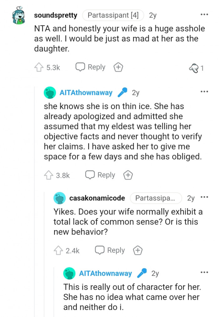 I would just as mad as the daughter