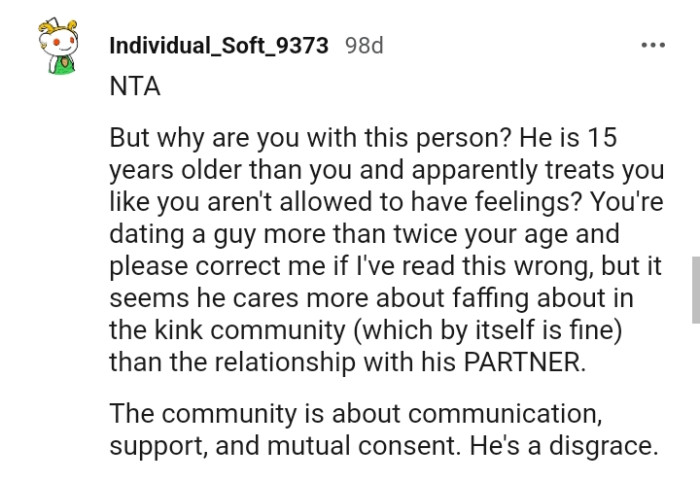 You're dating a guy more than twice your age