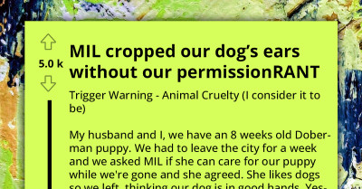 Woman Fuming After Her Mother-In-Law Crops Her Doberman's Ears Without Permission