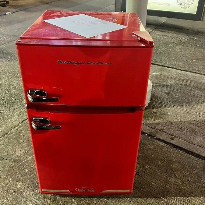 5. The world's most adorable red refrigerator has taken up residence in Queens! Swing by 31-06 30th Ave