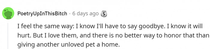 The sad fact is - you know you will have to say goodbye eventually.