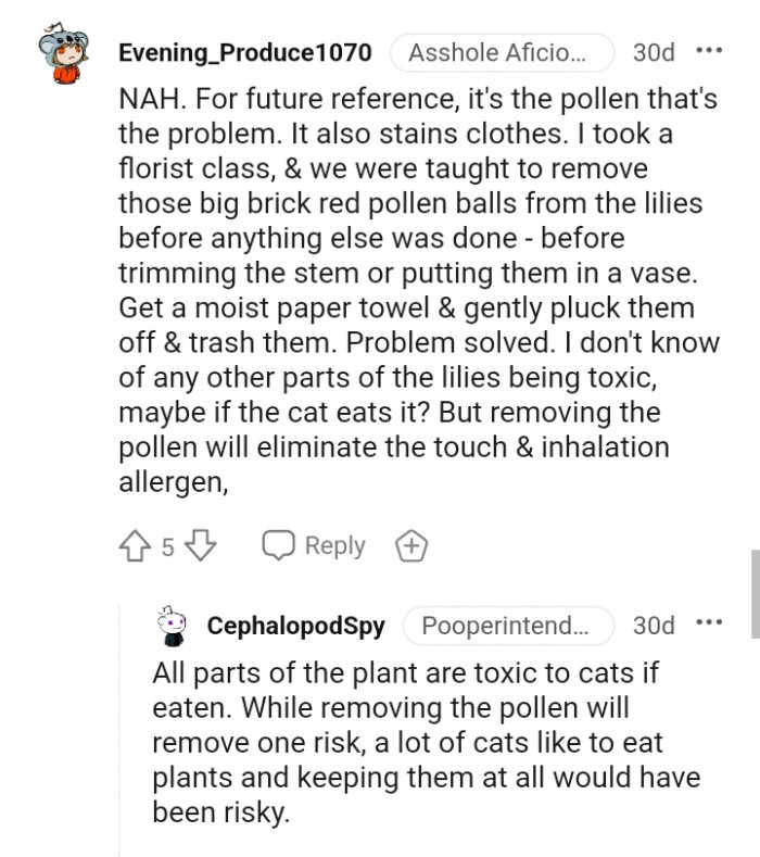 This Redditor says that the pollen is the problem, but the other Redditor doesn't think so