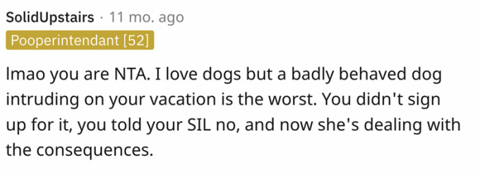 A badly behaved dog on your vacation is the worst