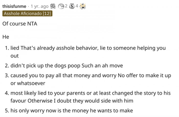 All His Offenses Have Been Listed Out by This Commenter