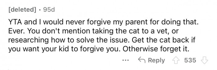 Kids really pay attention to things like this and it could be teaching him to give up on animals and other things just as easily as the dad did.