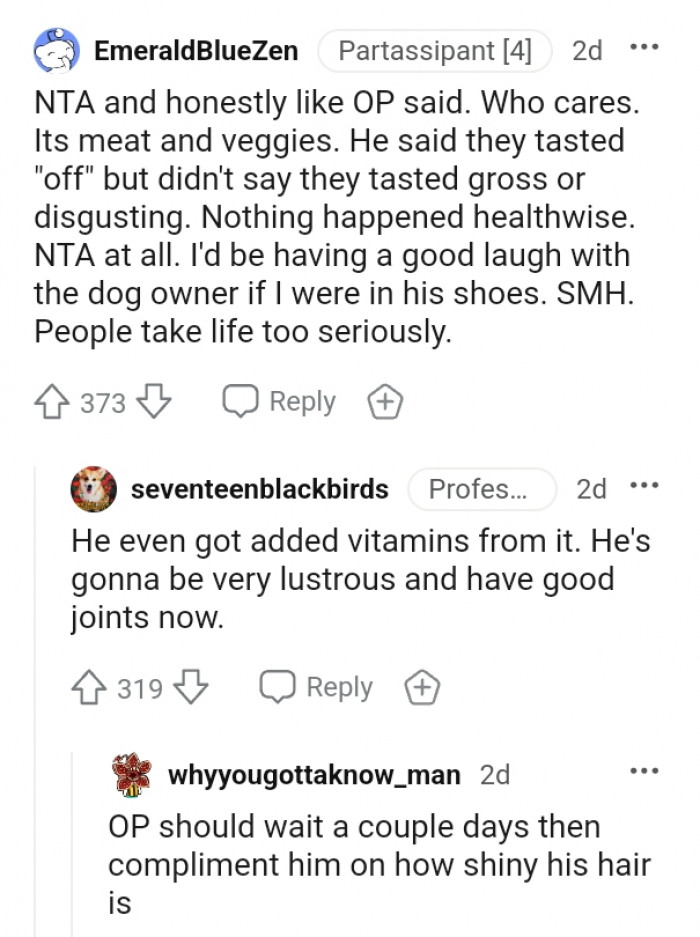 He didn't say they tasted gross or disgusting