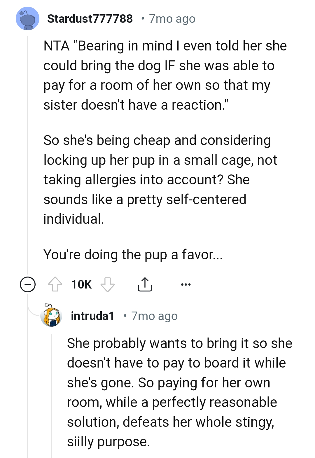 She sounds like a pretty self-centered individual