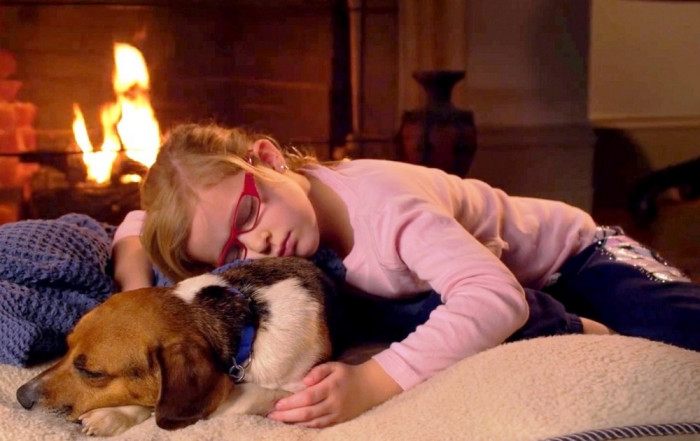 You can see just how much she loves the dog right from this photo.