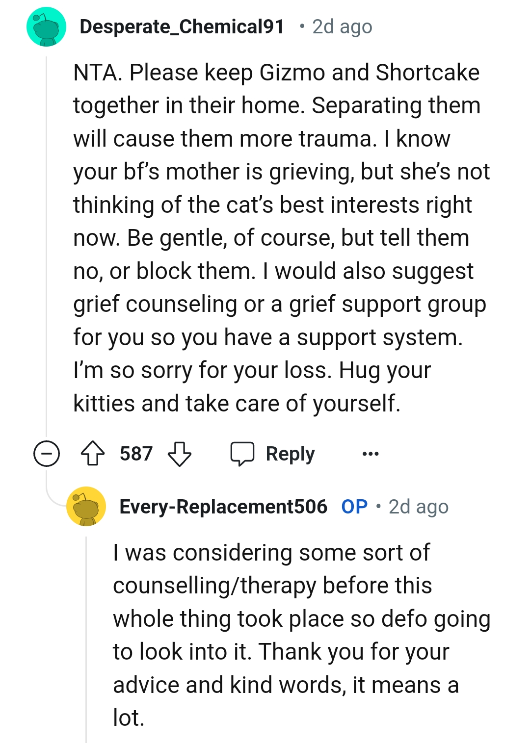 The OP should keep them together