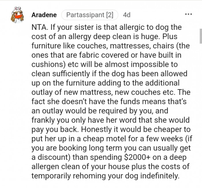 You only have her word that she will pay you back