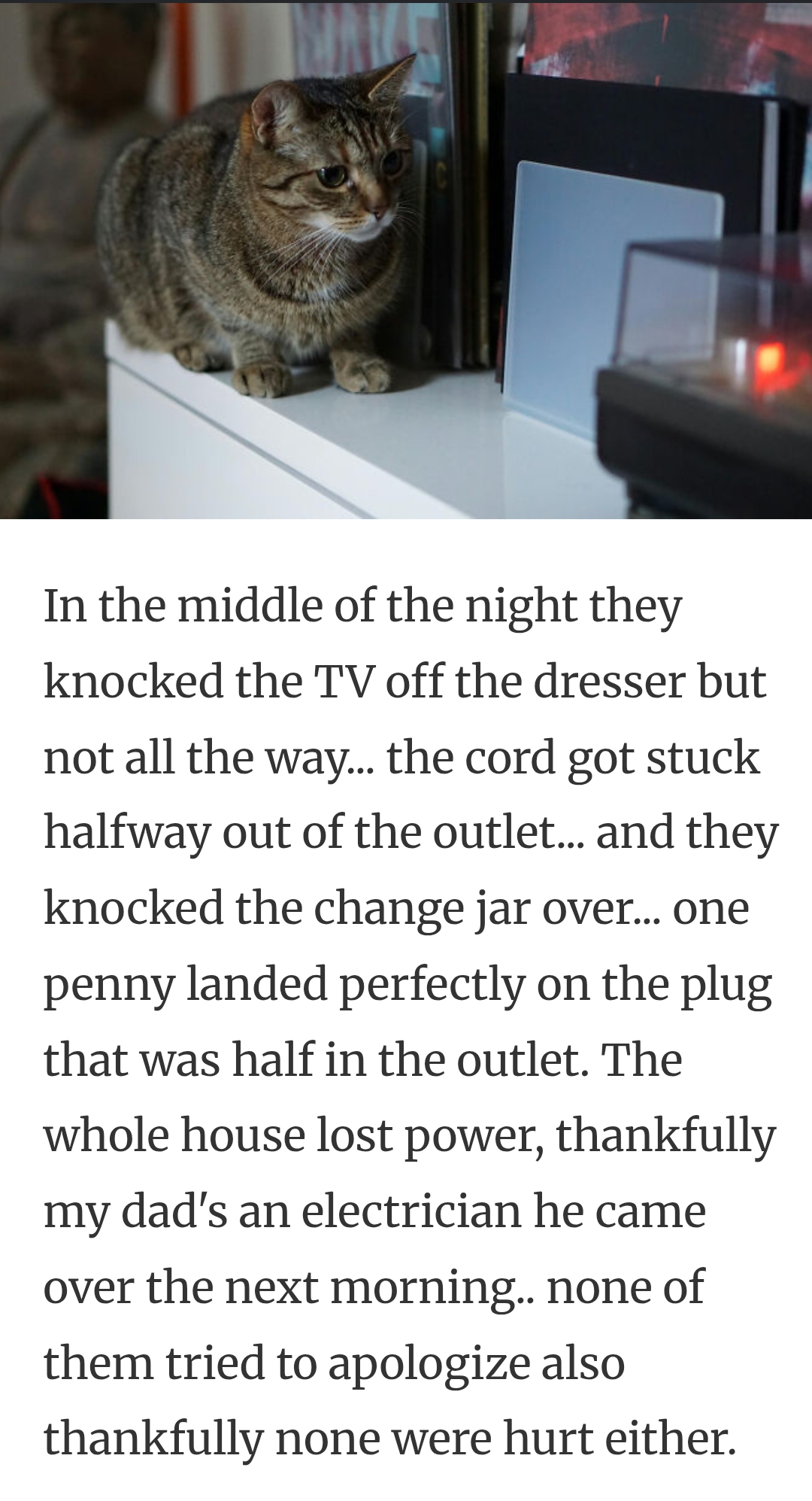 25. Knocking the TV off