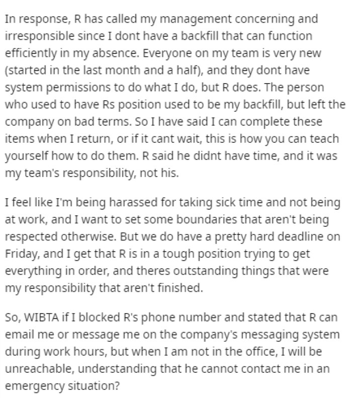Redditors Boss Keeps Contacting Them When They Are Off Work, So They