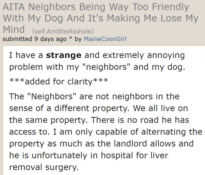 The original poster (OP) admits that she is annoyed at her neighbors.