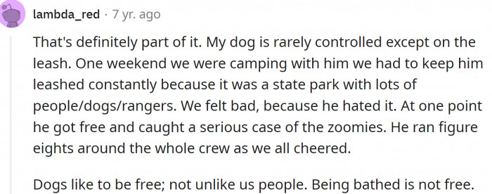 Being bathed is not free...