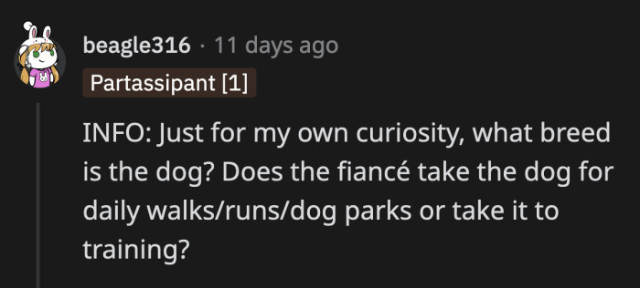 Most commenters wanted more information and started by asking OP about the dog's breed