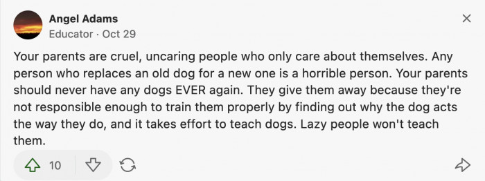 We don't have enough details to jump to all of these conclusions, but the commenter took care of that for us.