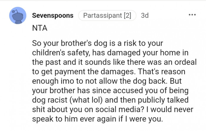 Your Brother's Dog Is a Risk to Your Children's Safety