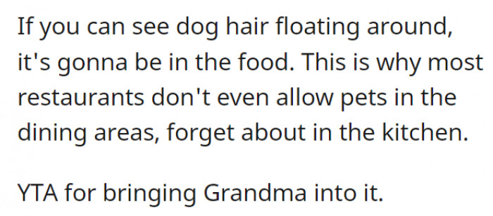 But OP should have left dear Grandma out of it