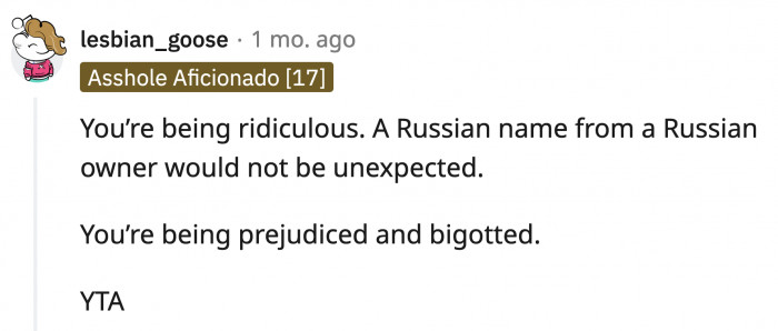 OP tried so hard not to offend imaginary people she was going to introduce the dog to that she became prejudiced herself