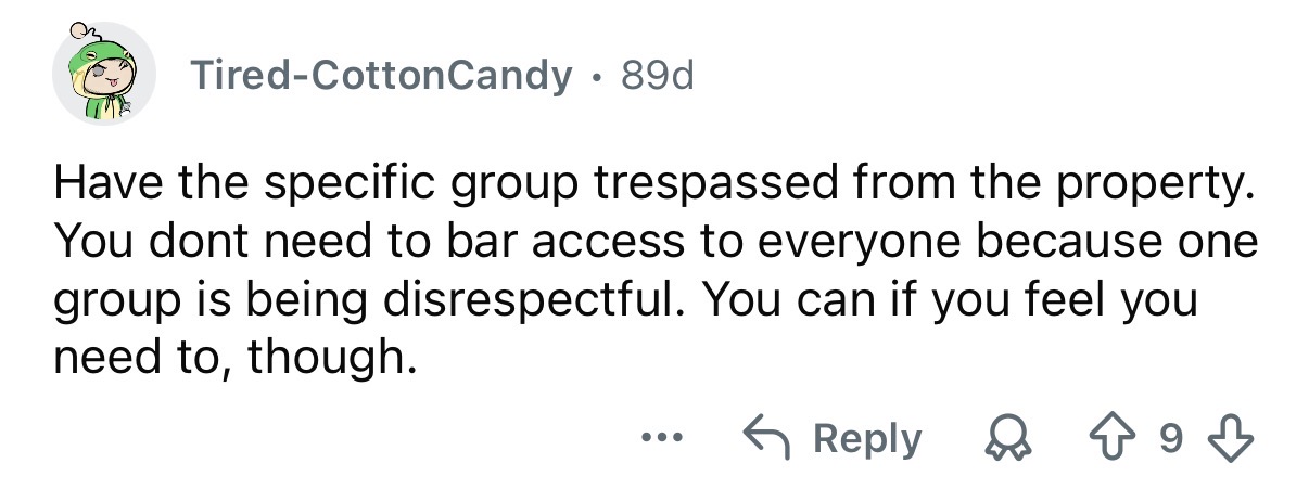 “You don’t need to bar access to everyone.”