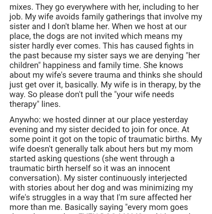 He also mentioned that his wife is already seeing a therapist