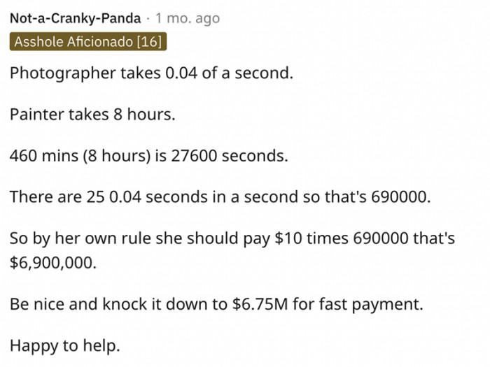 Photographer Takes Seconds but Painter Takes Hours