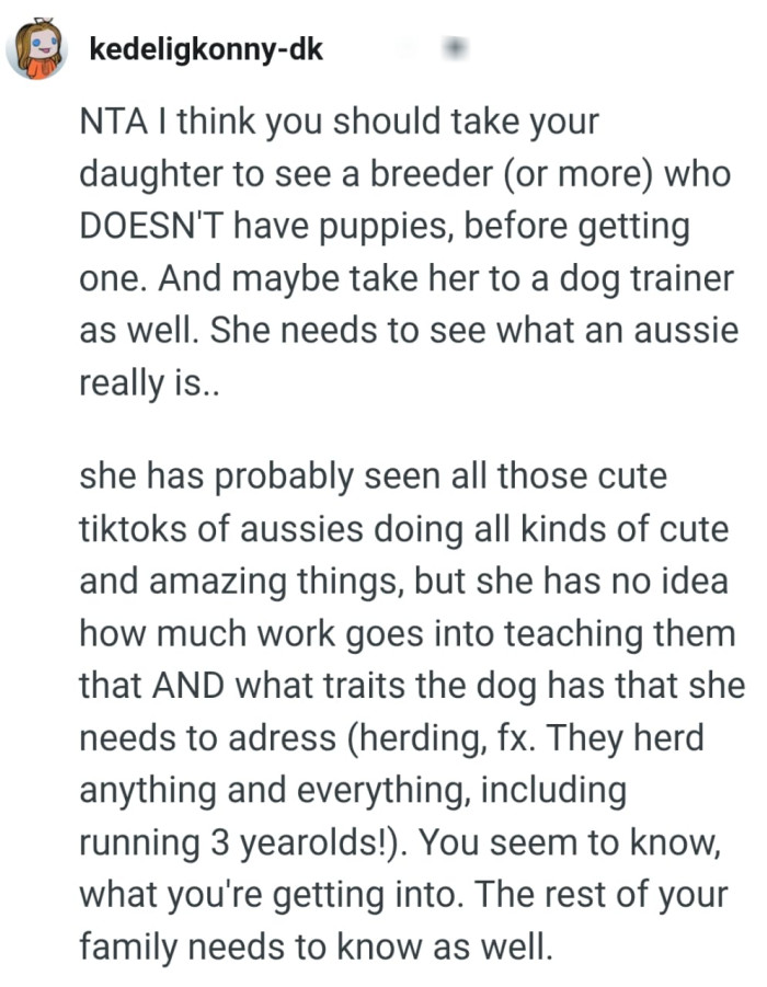She needs to see what an aussie really is