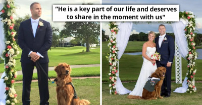 Disabled US Army Veteran Decides That The Best Man At His Wedding Will Be His Service Dog, Gabe