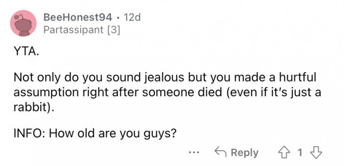 "A hurtful assumption."