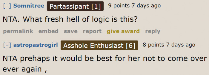 Even the Redditors cannot understand the girlfriend's logic.