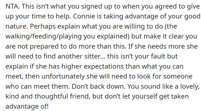 Connie is definitely taking advantage of her